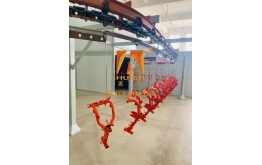 Powder coating production line for forging conveyor chain